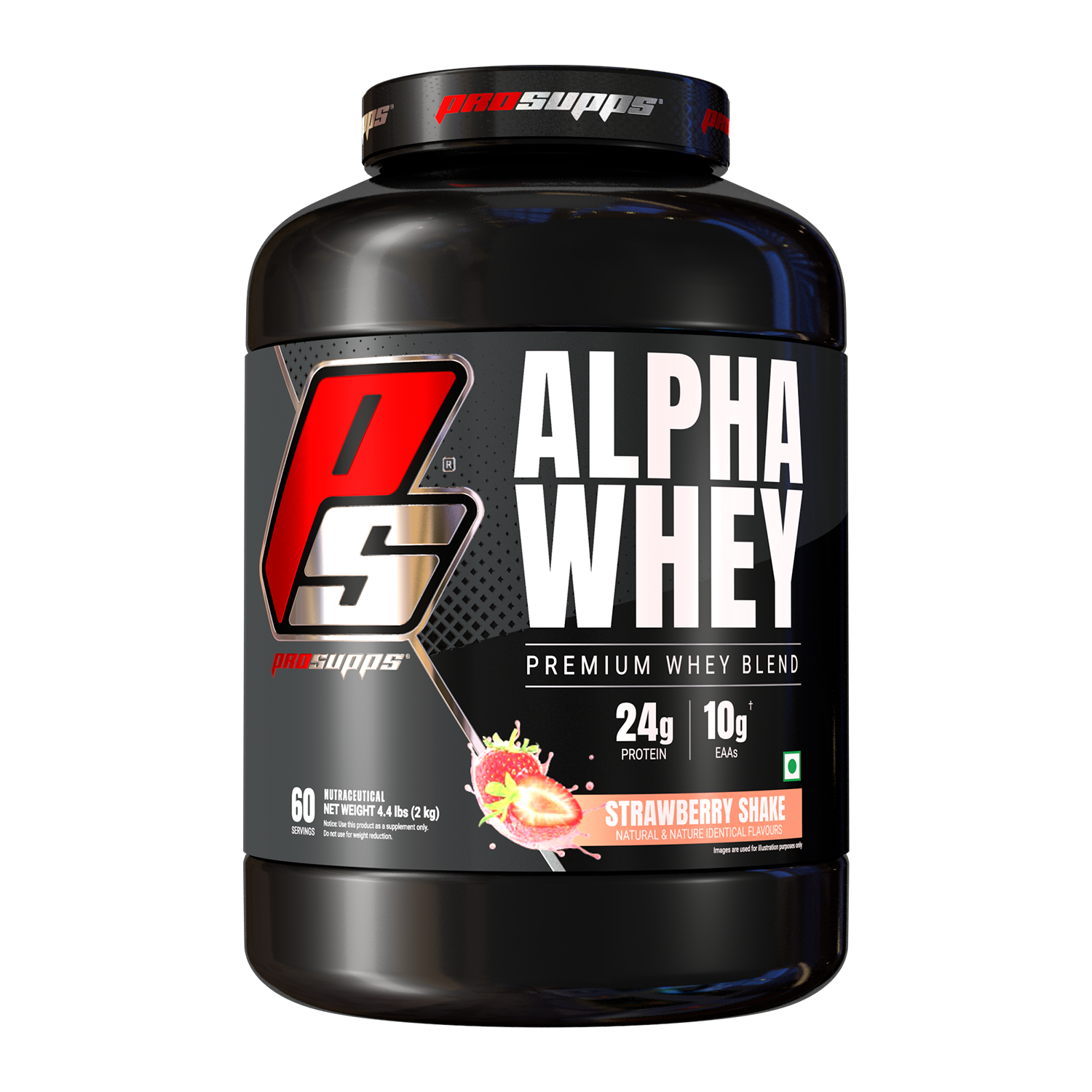 iron asylum official importer of prosupps alpha whey strawberry shake  flavour