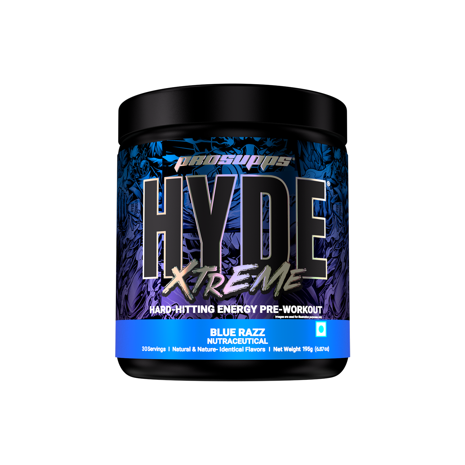 Iron asylum official importer of prosupps hyde pre workout hyde xtreme blue razz flavour