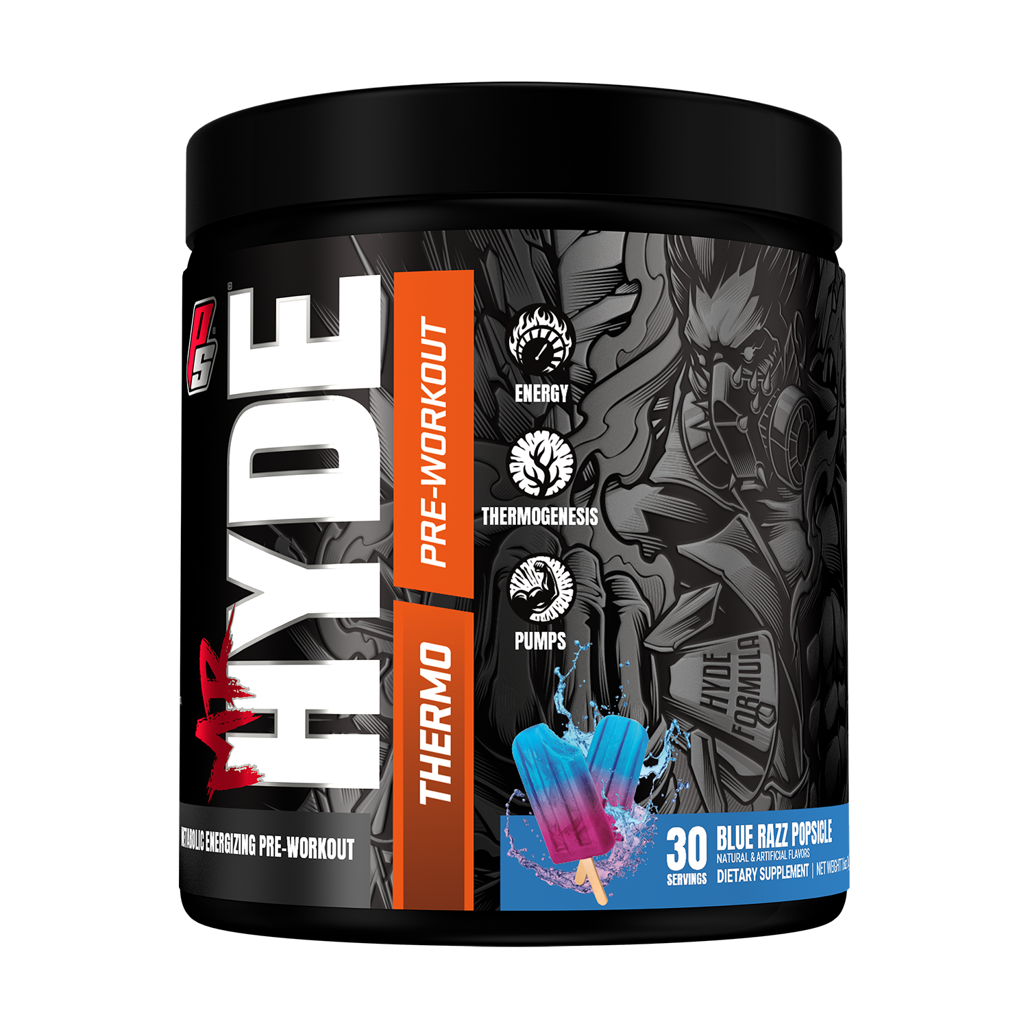 Iron asylum official importer of prosupps hyde pre workout Thermo blue razz popsicle flavour